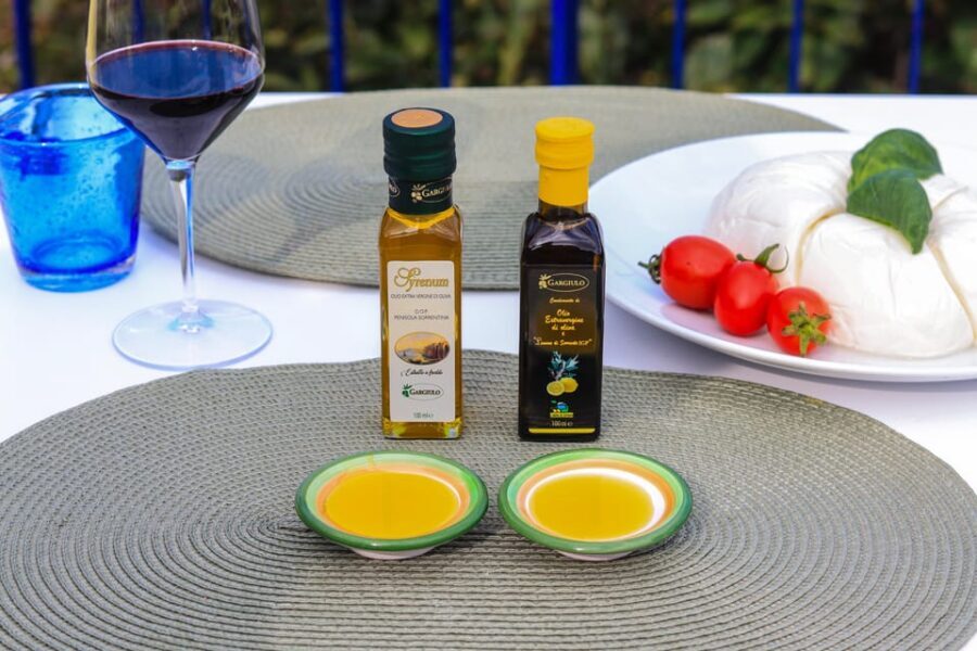 5 Wine Tastings with Typical Products in Sorrento Coast - Stop 3: terrace dining with a Vesuvius-over-the-bay backdrop