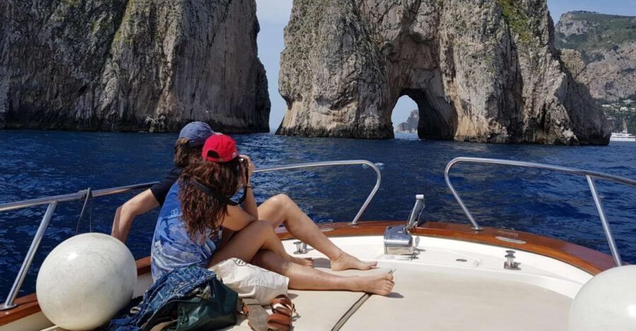 Capri by Boat from Massa Lubrense - Sailing route highlights: Mariciano waterfall, Mitigliano bay, Punta Campanella