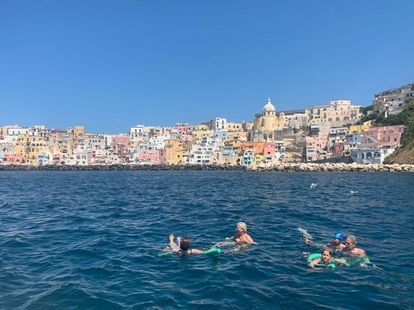 From Sorrento: Ischia and Procida Boat Tour with Snorkeling - La Corricella snorkeling: masks included, water time is the star