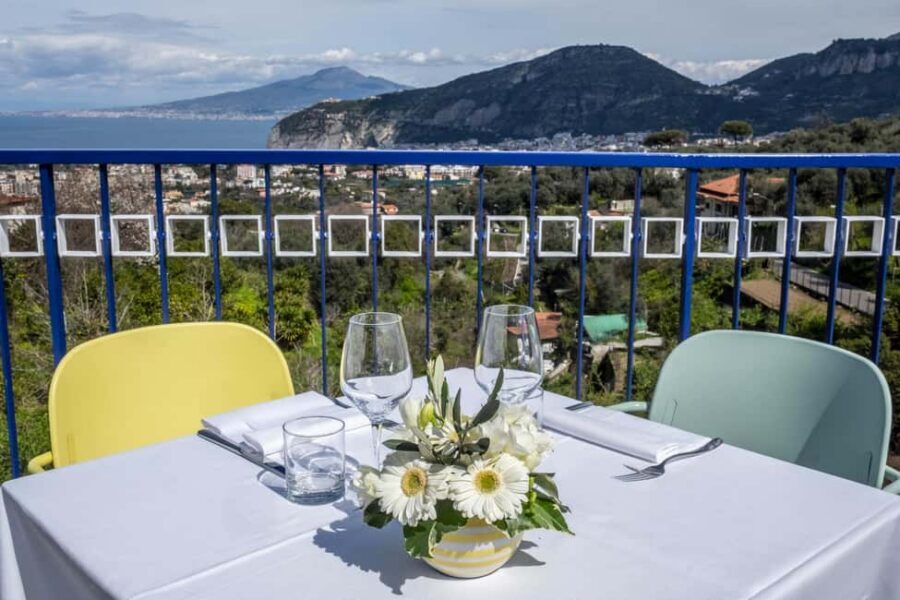 From Sorrento: Pizza-Making Class w/ View of Mount Vesuvius - How the 3 hours flow: pickup, tastings, dough, then pizza