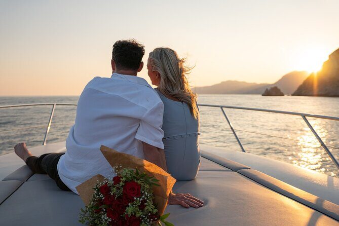 He said yes! Marriage Proposal at Sunset - Positano from the sea: the backdrop for a clean yes moment