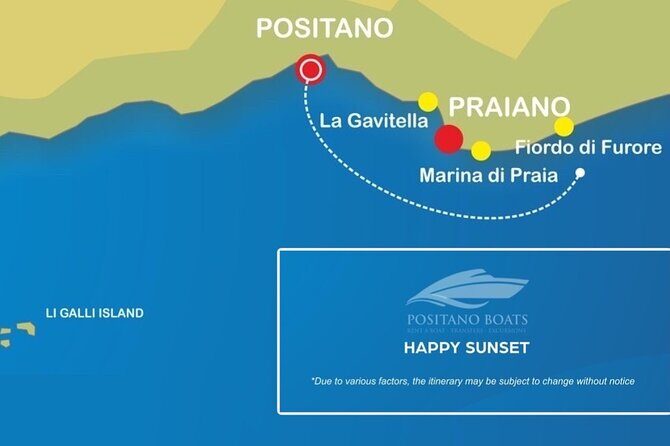 Small Group Tour in Positano by Boat at Sunset with Prosecco - Getting to the Blue-and-White Positano Boats Stand at Spiaggia Grande